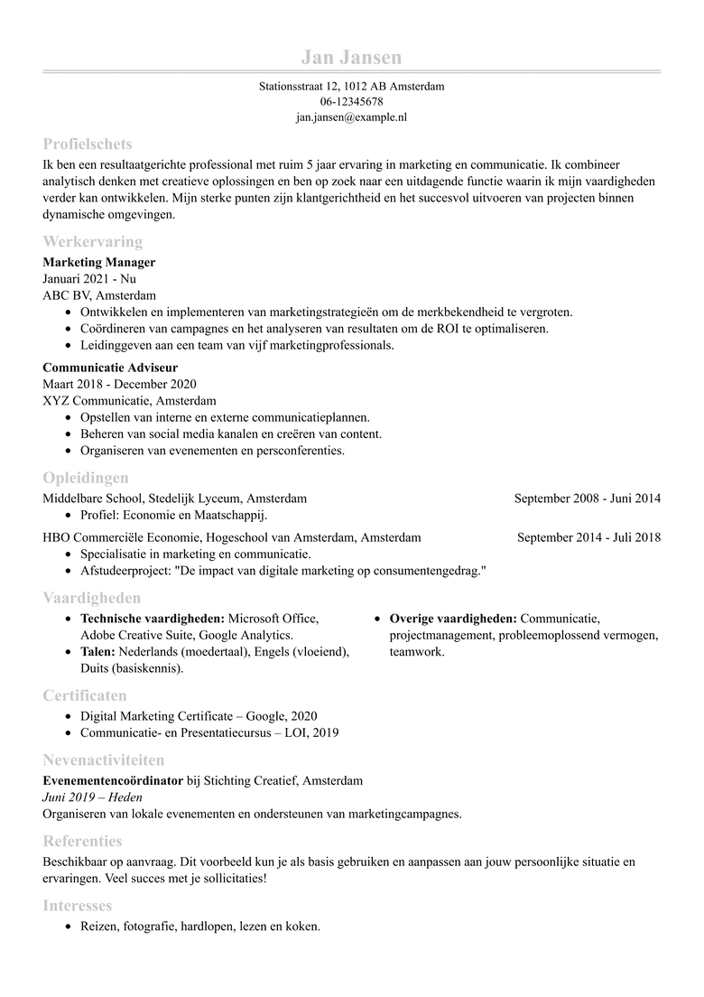 Modern cover letters