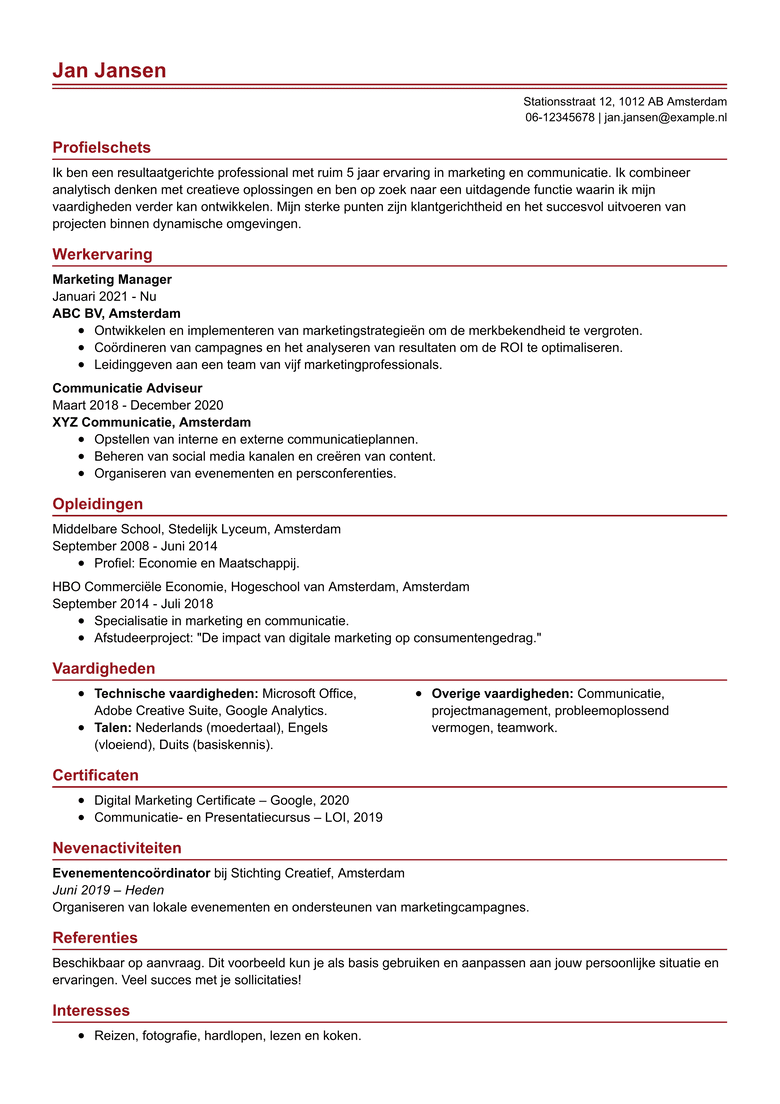 Modern cover letters