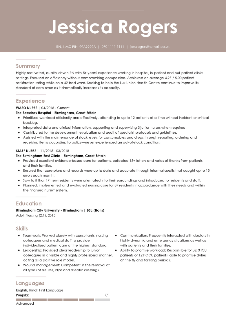 Professioneel cv-sjabloon 1