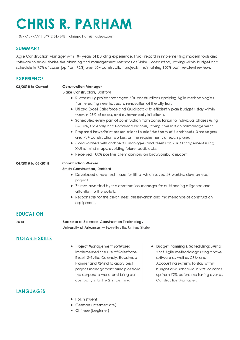 Professioneel CV-sjabloon 2
