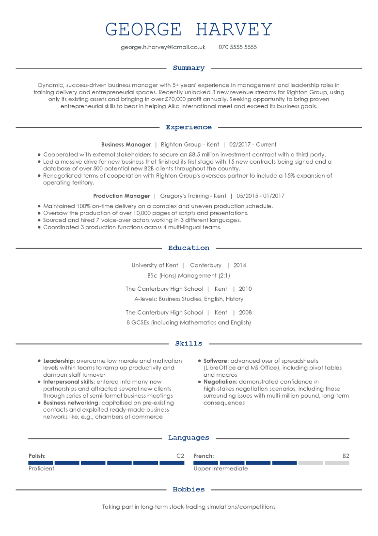 Creatieve CV-sjabloon 1