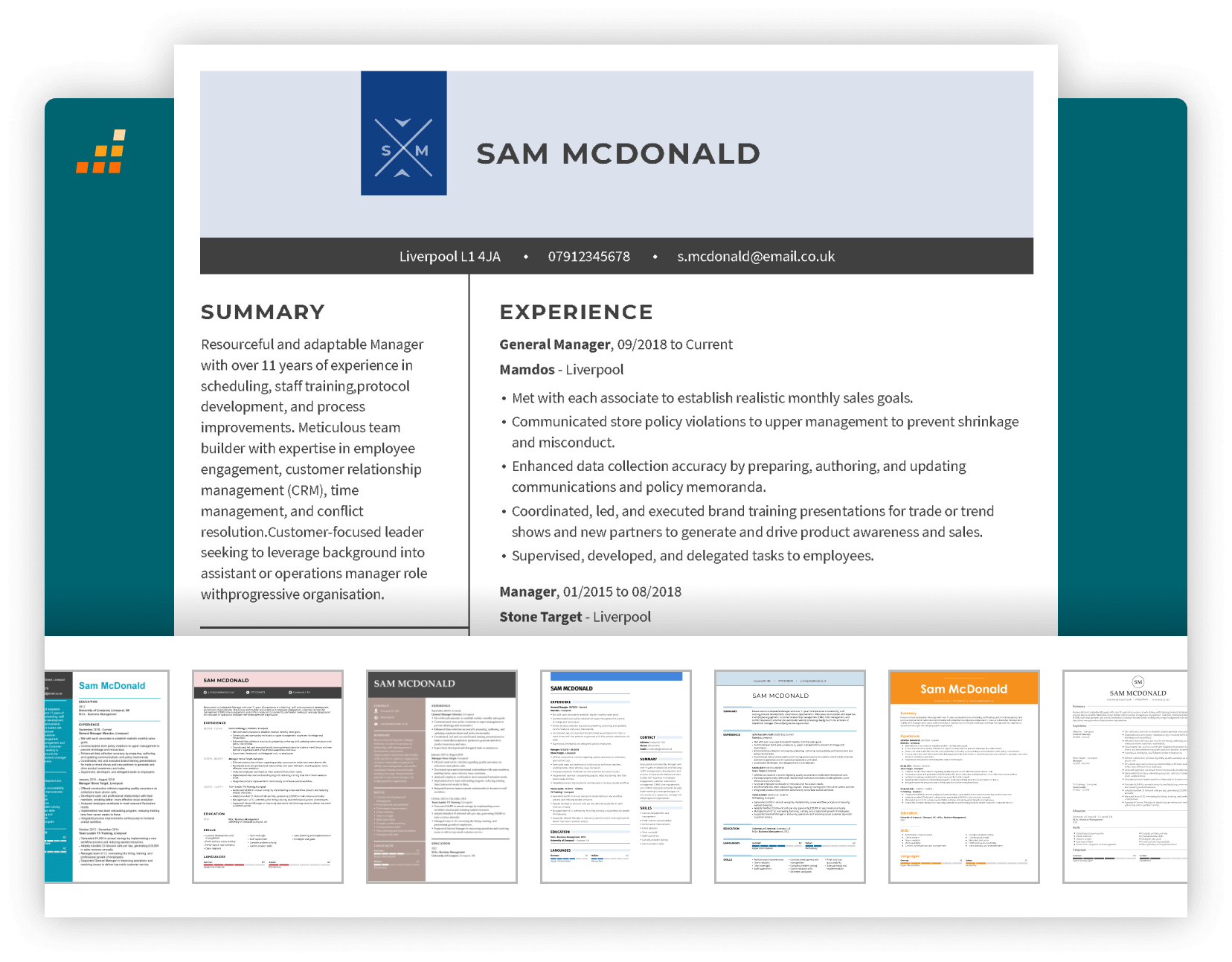 CV-sjabloon van LiveCareer CV-makenr